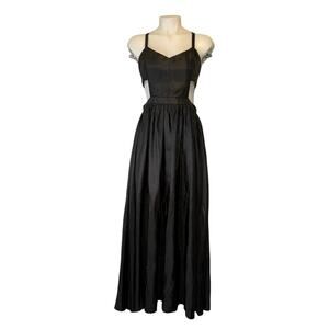 Fame & Partners Dakota Black Cutout Maxi Dress Sz 12 Backless Elegant
